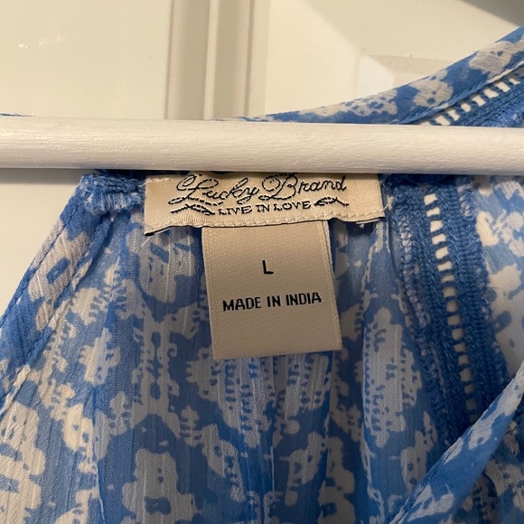 Lucky Brand Long Sleeve Blouse- Size L - Picture 4 of 4